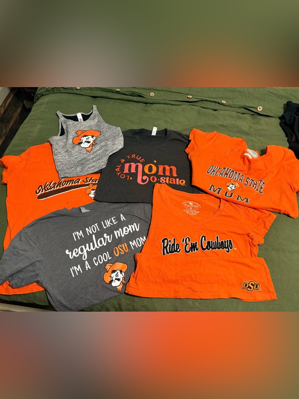 OSU lot of 6 items.   5 t shirts size small and medium and an xs tank. Go pokes!